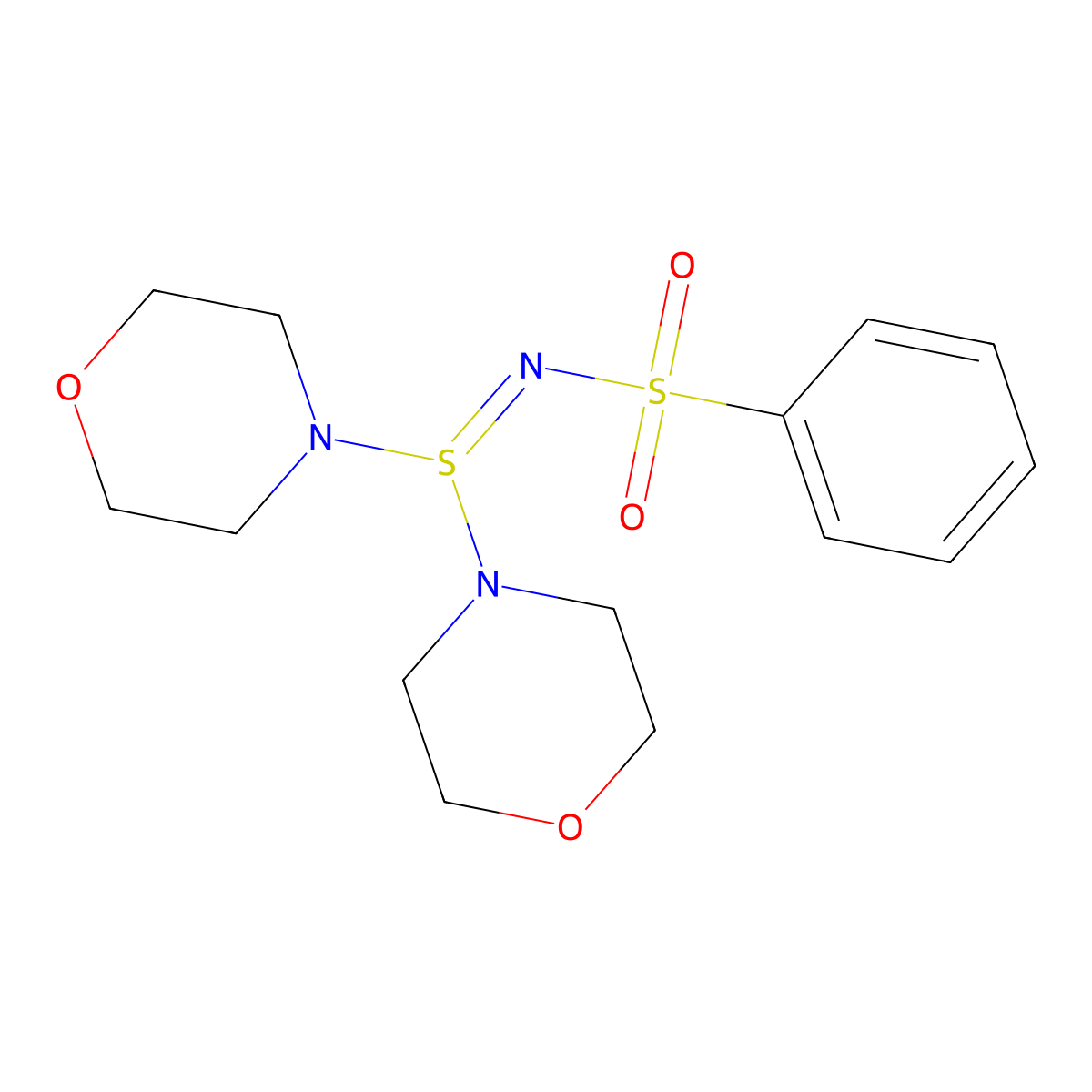 N-[bis(morpholin-4-yl)-lambda4-sulfanylidene]benzenesulfonamide molecular structure, CAS 3249-58-9
