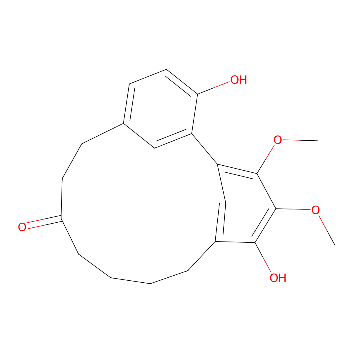 3,15-Dihydroxy-16,17-dimethoxytricyclo(12.3.1.12,6)nonadeca-1(18),2,4,6(19),14,16-hexaen-9-one molecular structure, CAS 32492-74-3