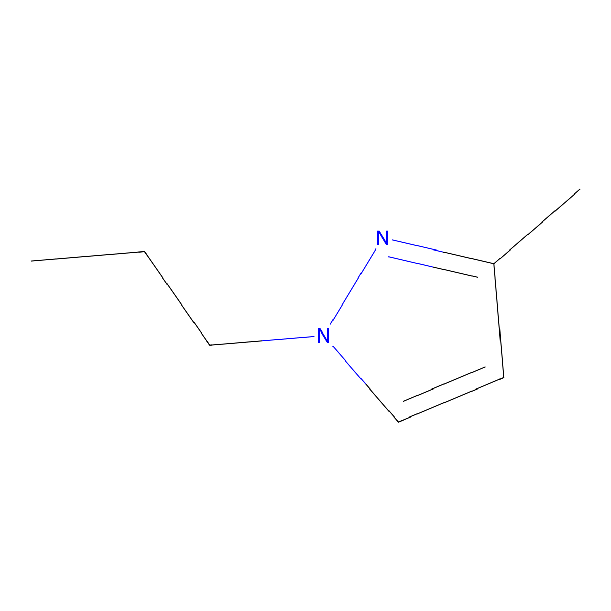 3-methyl-1-propyl-1H-pyrazole molecular structure, CAS 32493-02-0