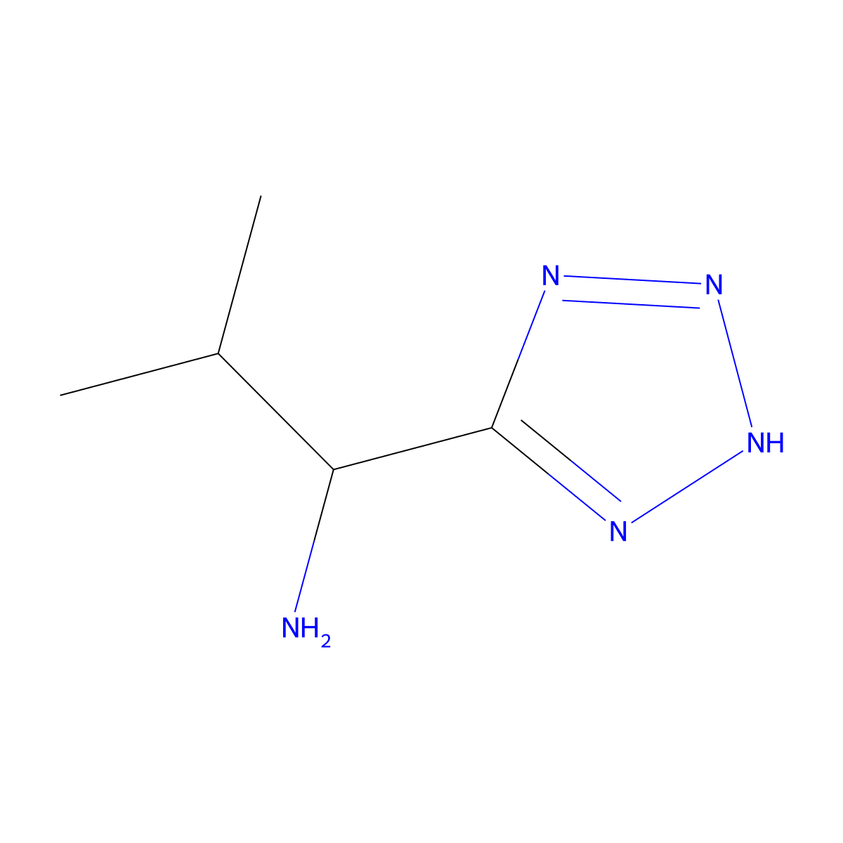 2-methyl-1-(2H-1,2,3,4-tetrazol-5-yl)propan-1-amine molecular structure, CAS 32495-05-9