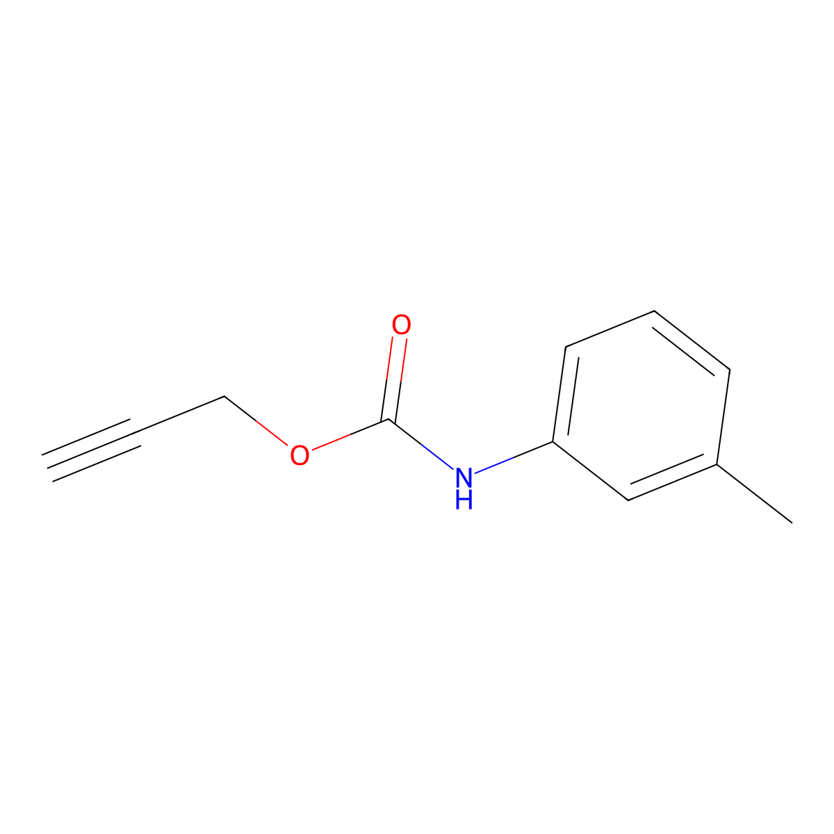 prop-2-ynyl N-(3-methylphenyl)carbamate molecular structure, CAS 32496-22-3