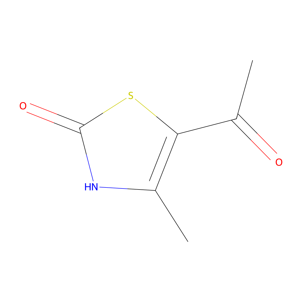 5-Acetyl-4-methylthiazol-2(3H)-one molecular structure, CAS 32497-14-6