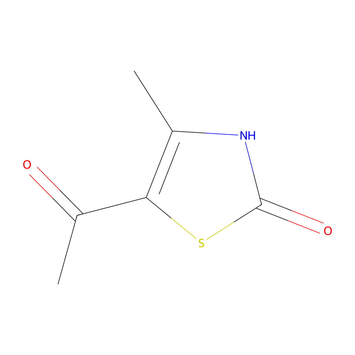 5-Acetyl-4-methylthiazol-2(3H)-one molecular structure, CAS 32497-14-6