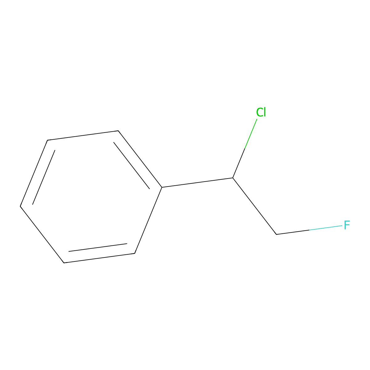 (1-Chloro-2-fluoroethyl)benzene molecular structure, CAS 325-55-3