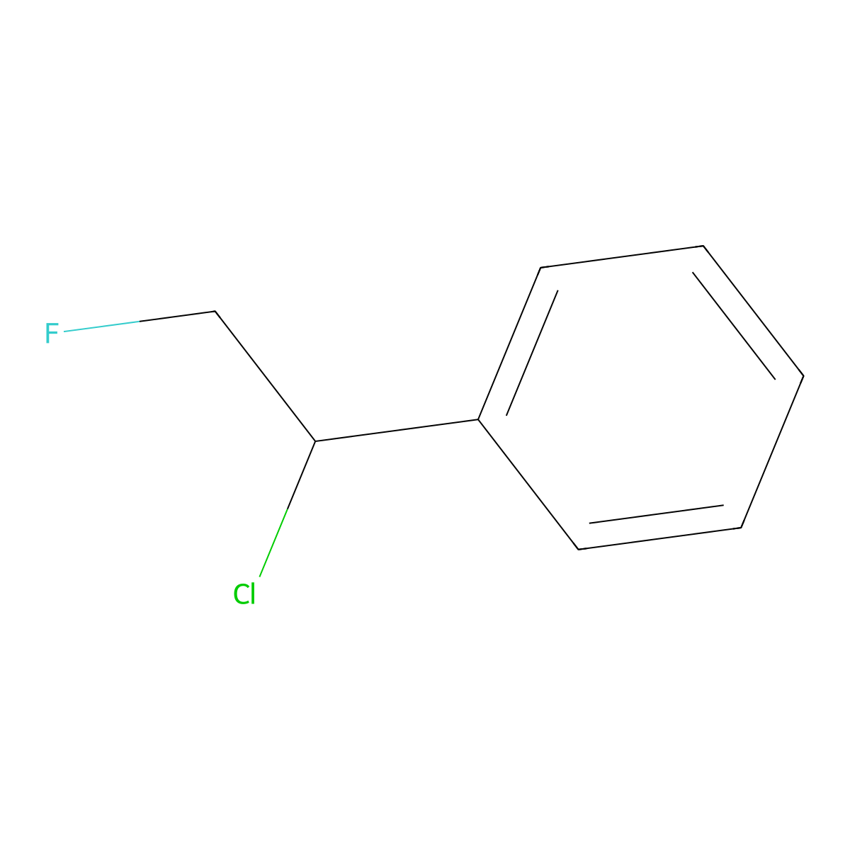 (1-Chloro-2-fluoroethyl)benzene molecular structure, CAS 325-55-3