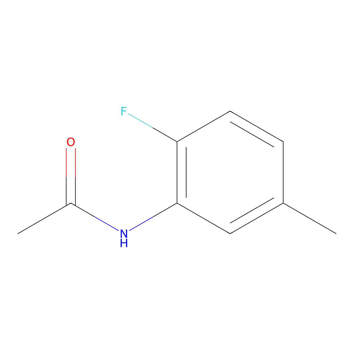 N-(2-fluoro-5-methylphenyl)acetamide molecular structure, CAS 325-74-6
