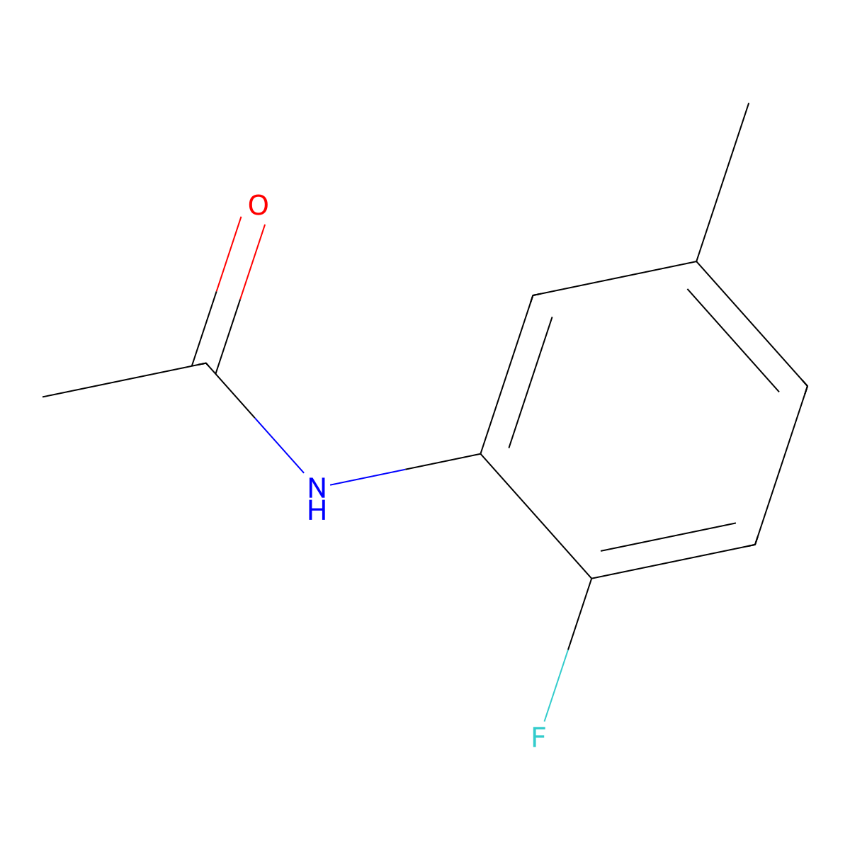 N-(2-fluoro-5-methylphenyl)acetamide molecular structure, CAS 325-74-6