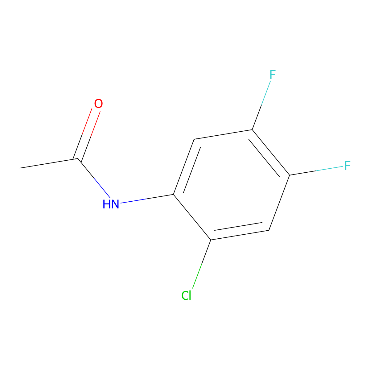 N-(2-chloro-4,5-difluorophenyl)acetamide molecular structure, CAS 325-77-9