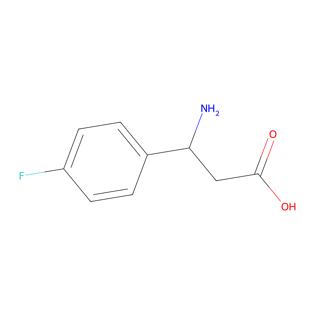 3-Amino-3-(4-fluorophenyl)propanoic acid molecular structure, CAS 325-89-3
