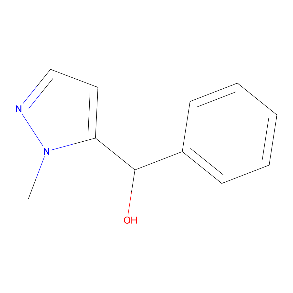 (1-Methyl-1H-pyrazol-5-yl)(phenyl)methanol molecular structure, CAS 32500-65-5