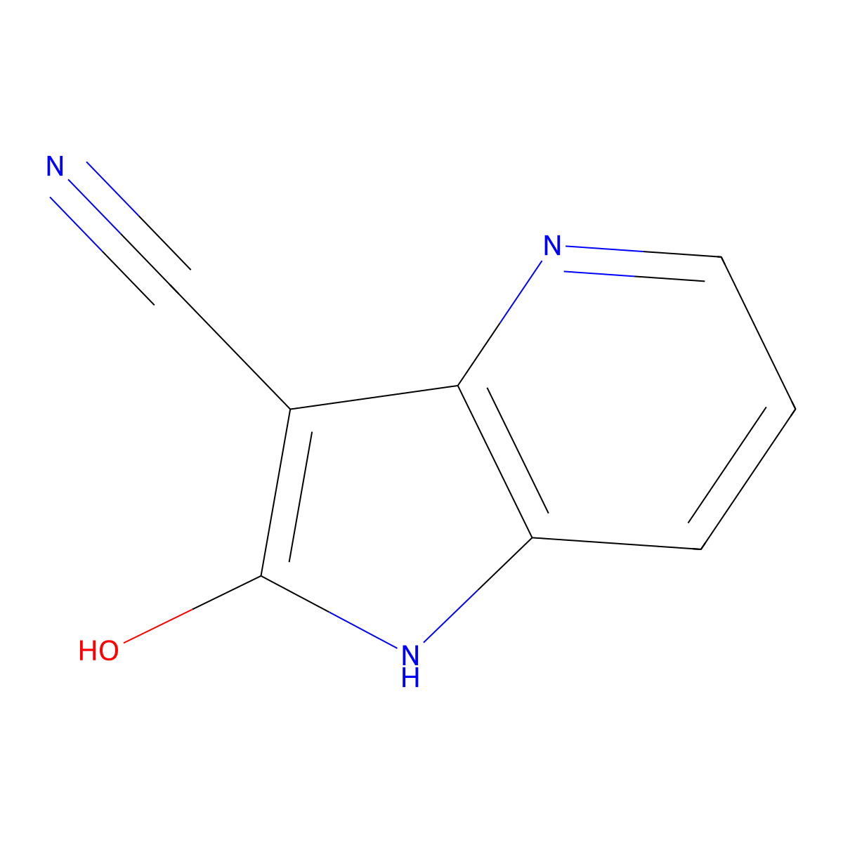 2-Hydroxy-1H-pyrrolo[3,2-b]pyridine-3-carbonitrile molecular structure, CAS 32501-04-5