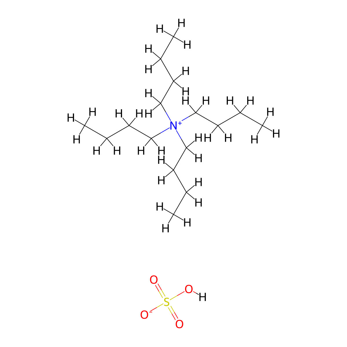 Tetrabutylammonium hydrogen sulfate molecular structure, CAS 32503-27-8