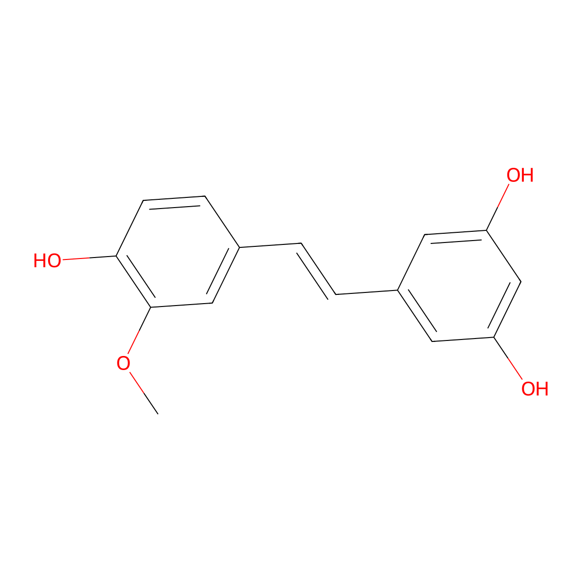 Isorhapontigenin molecular structure, CAS 32507-66-7