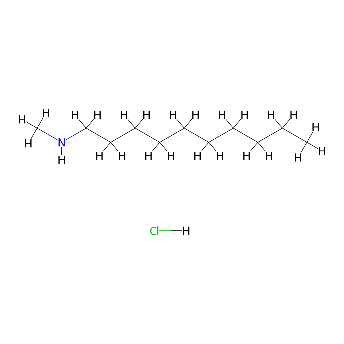 N-Methyldecylamine hydrochloride molecular structure, CAS 32509-42-5