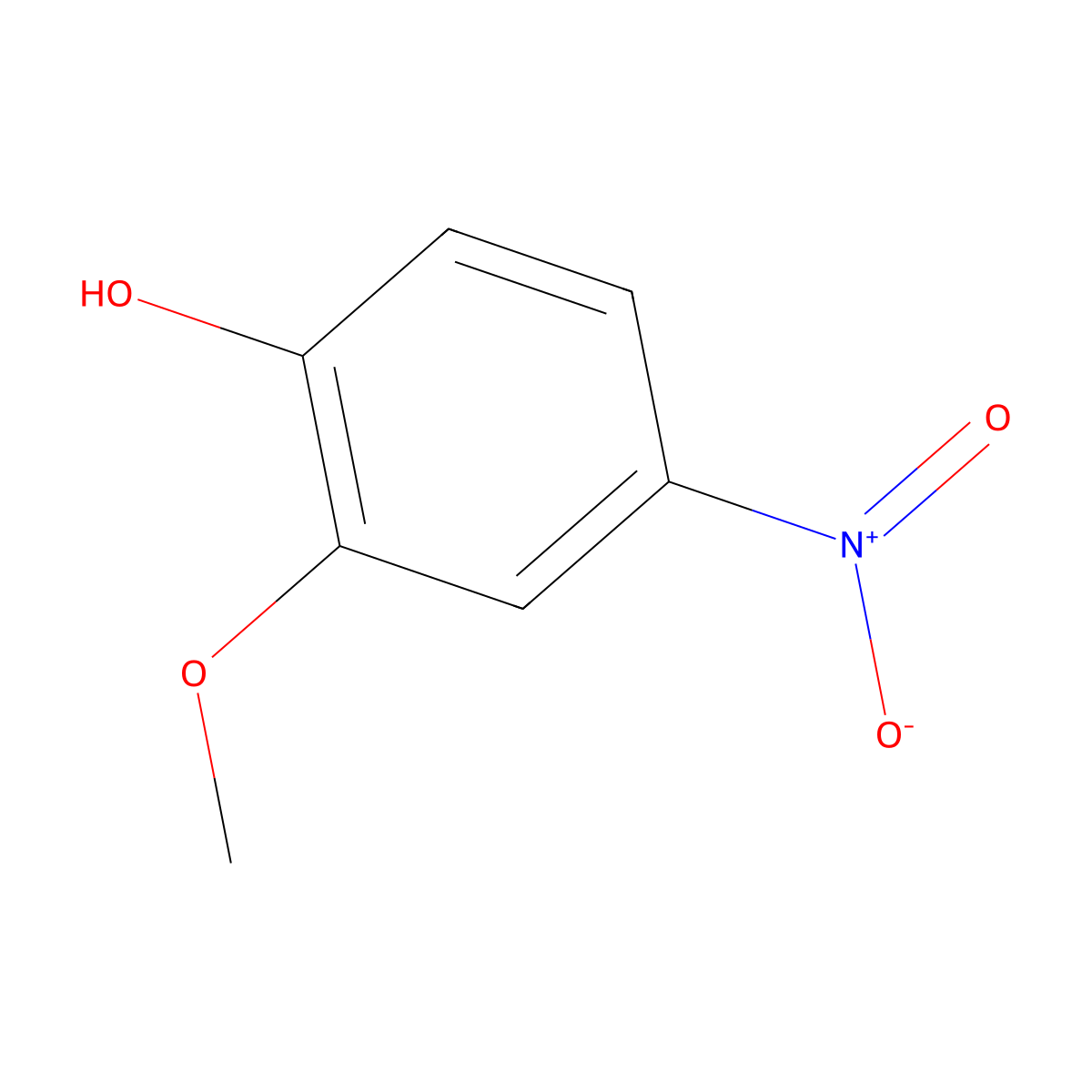 2-Methoxy-4-nitrophenol molecular structure, CAS 3251-56-7