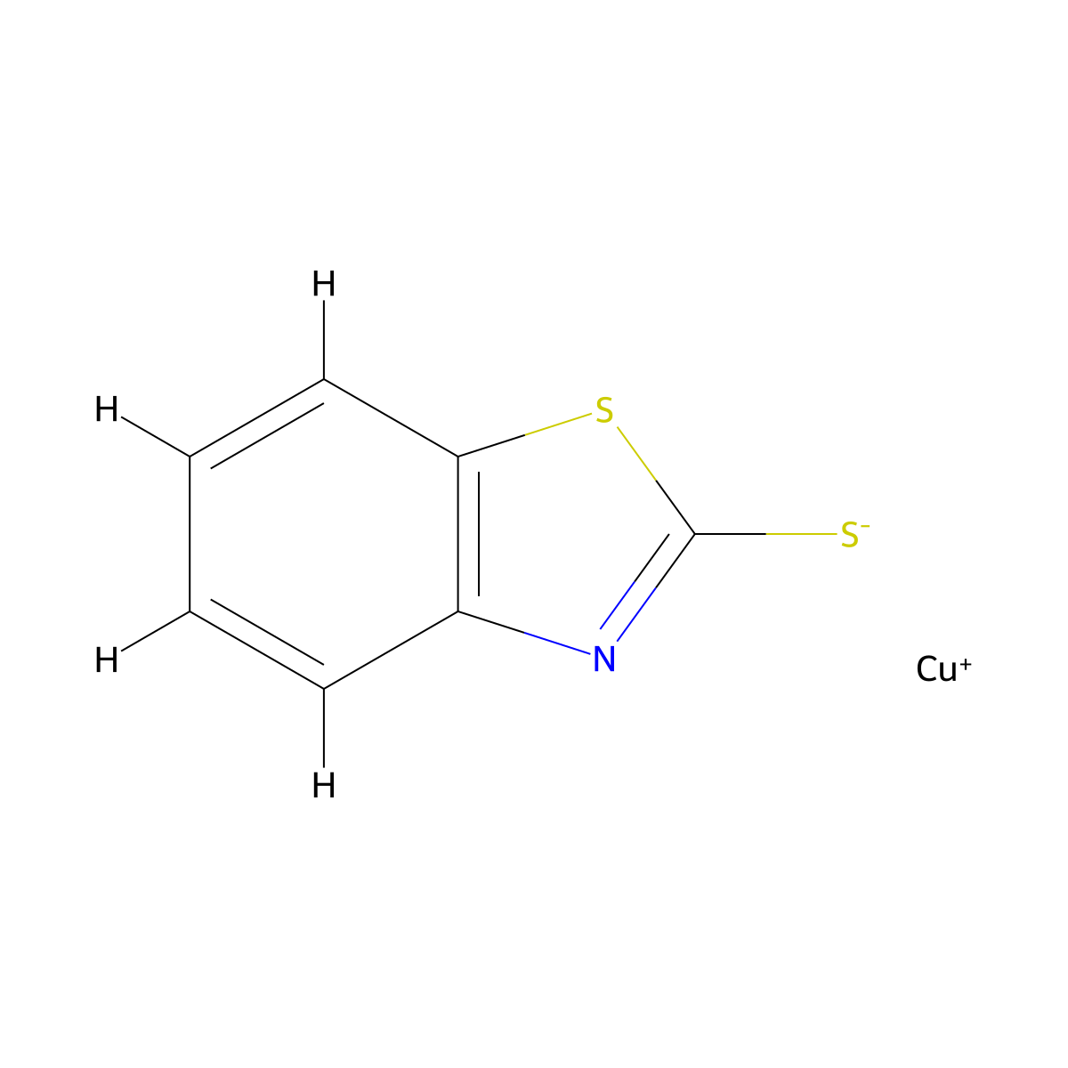 2(3H)-Benzothiazolethione, copper salt (1:?) molecular structure, CAS 32510-27-3