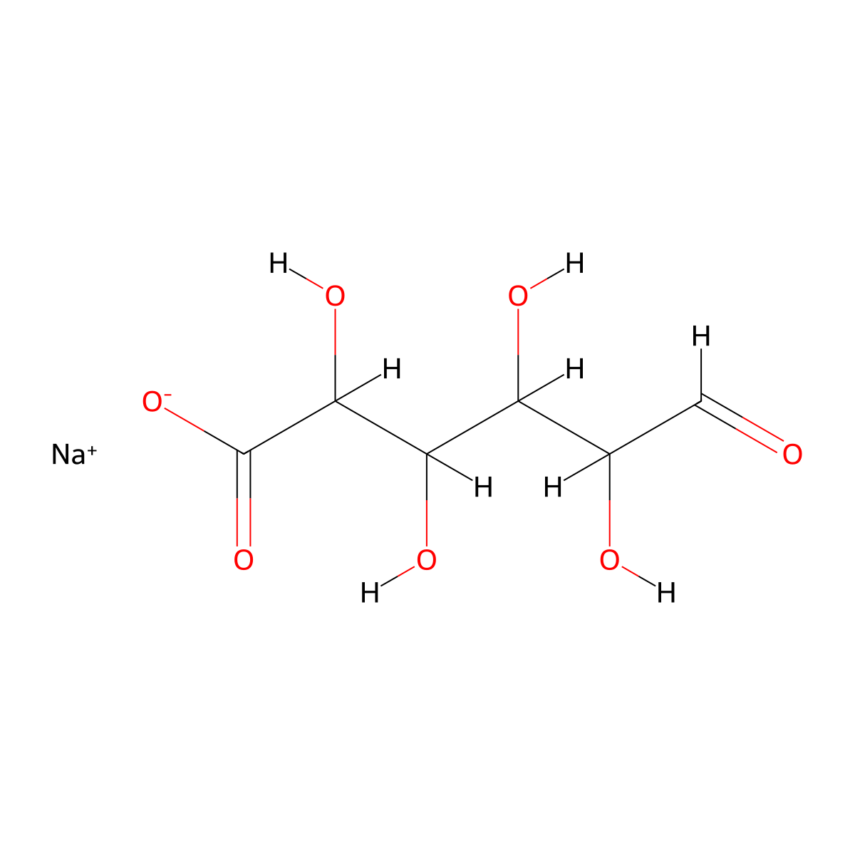 L-Guluronic acid sodium salt molecular structure, CAS 32510-76-2