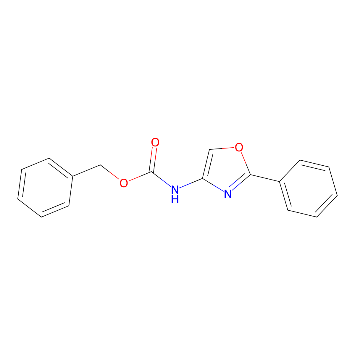 Benzyl (2-phenyloxazol-4-yl)carbamate molecular structure, CAS 32512-42-8