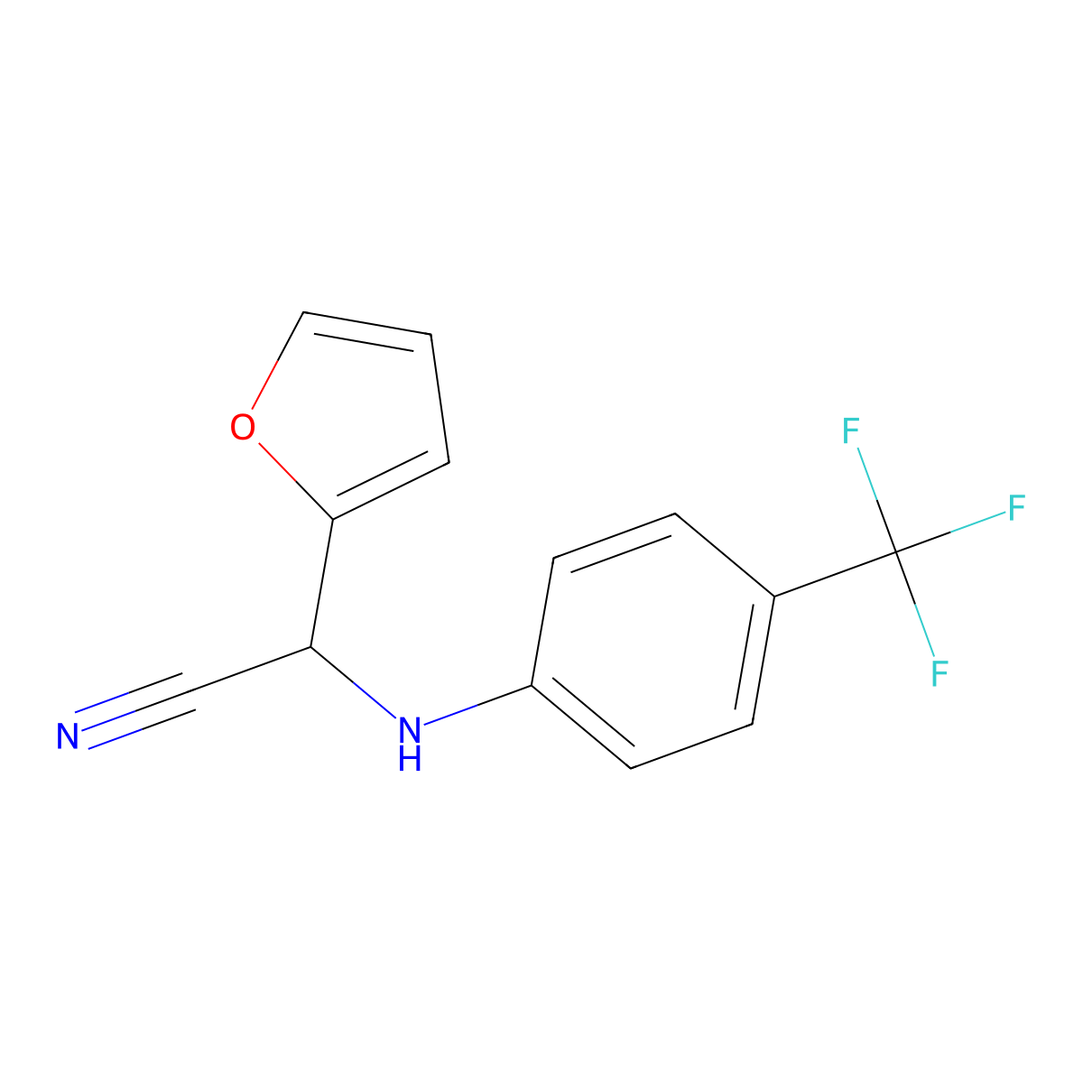 2-(2-Furyl)-2-[4-(trifluoromethyl)anilino]acetonitrile molecular structure, CAS 325139-63-7