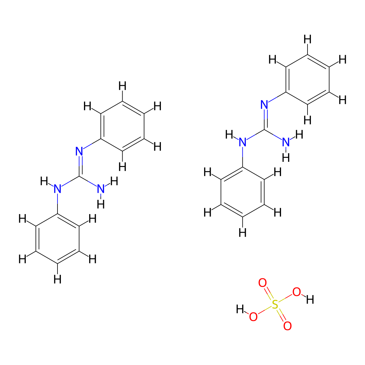 Diphenylguanidine sulfate (2:1) molecular structure, CAS 32514-47-9