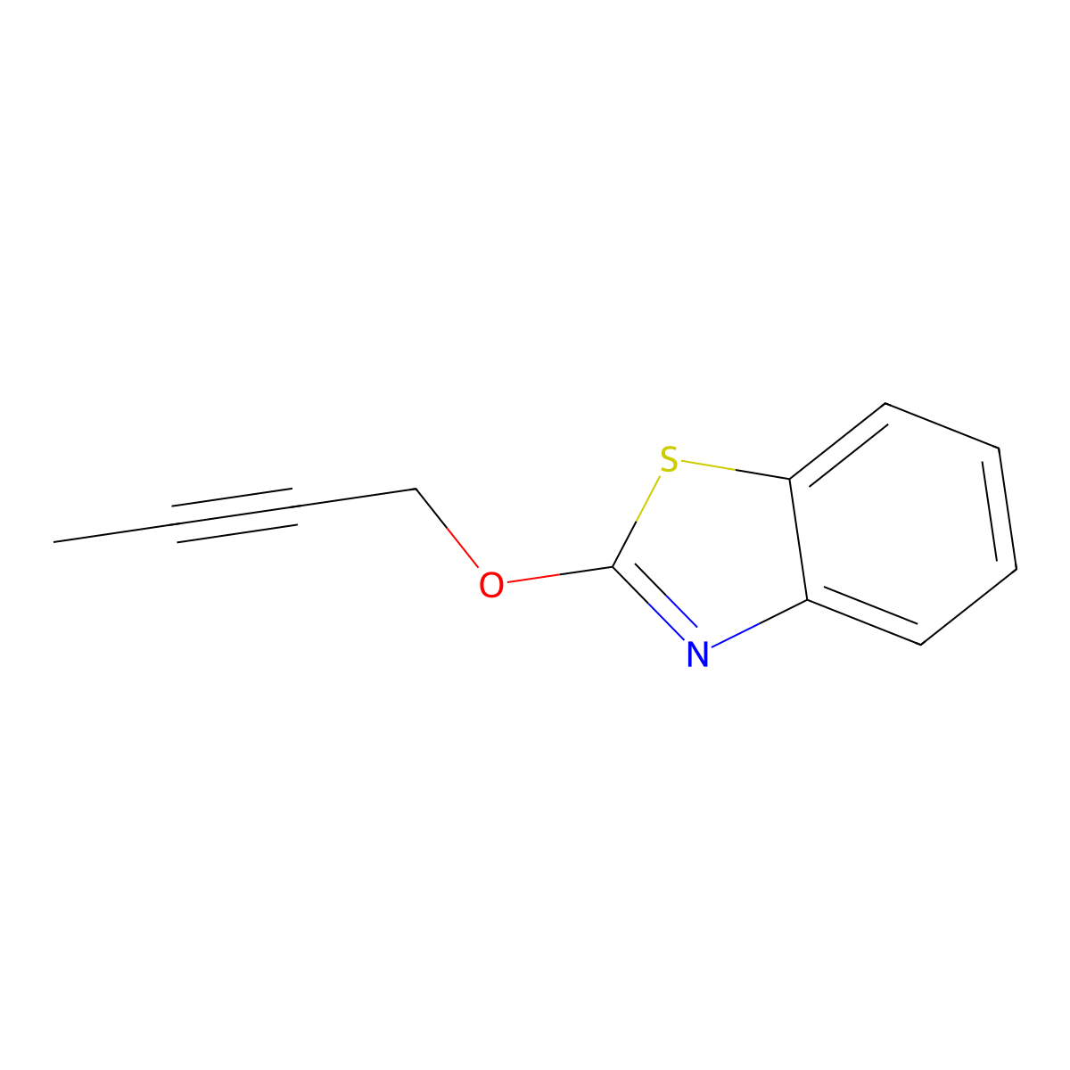2-(But-2-yn-1-yloxy)-1,3-benzothiazole molecular structure, CAS 325141-29-5