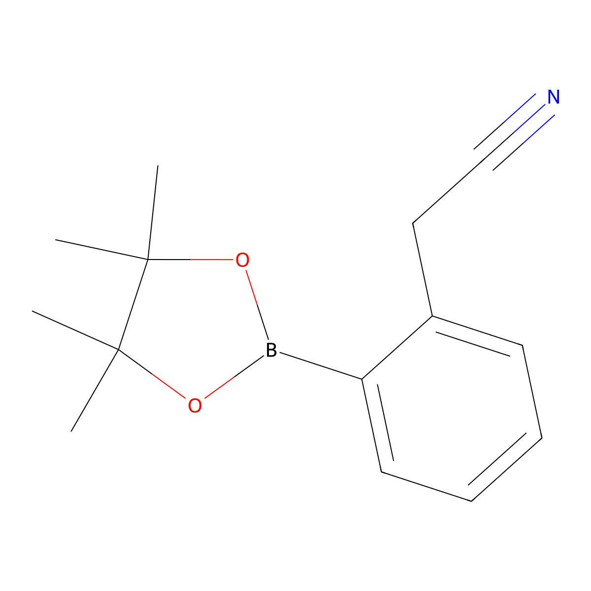 2-(2-(Tetramethyl-1,3,2-dioxaborolan-2-yl)phenyl)acetonitrile molecular structure, CAS 325141-71-7