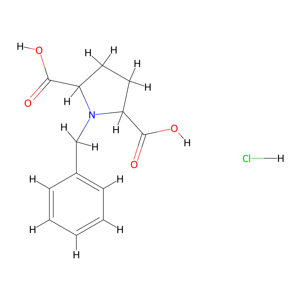 1-Benzylpyrrolidine-2,5-dicarboxylic acid--hydrogen chloride (1/1) molecular structure, CAS 325146-20-1