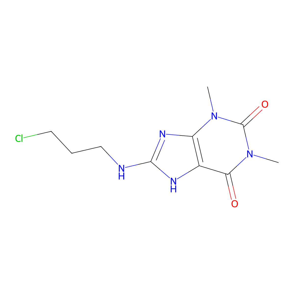 8-(3-chloropropylamino)-1,3-dimethyl-7H-purine-2,6-dione molecular structure, CAS 325146-25-6