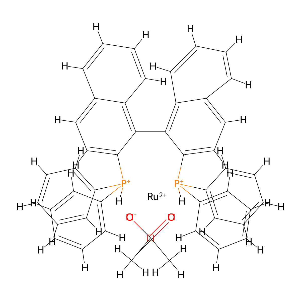 (OC-6-22)-Bis(acetato-kappaO,kappaO')[(1R)-[1,1'-binaphthalene]-2,2'-diylbis[diphenylphosphine-kappaP]]ruthenium molecular structure, CAS 325146-81-4