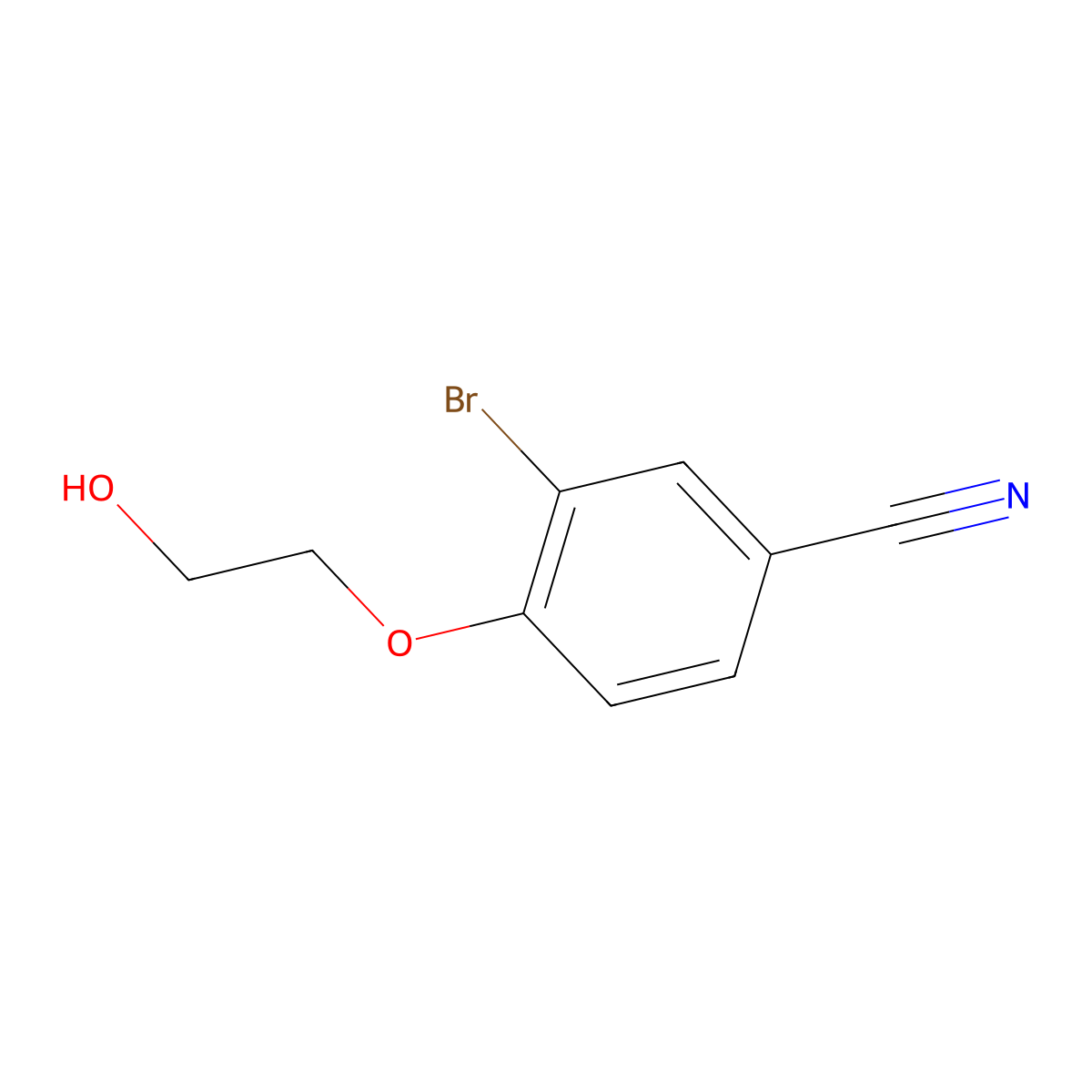 3-Bromo-4-(2-hydroxyethoxy)benzonitrile molecular structure, CAS 325147-43-1