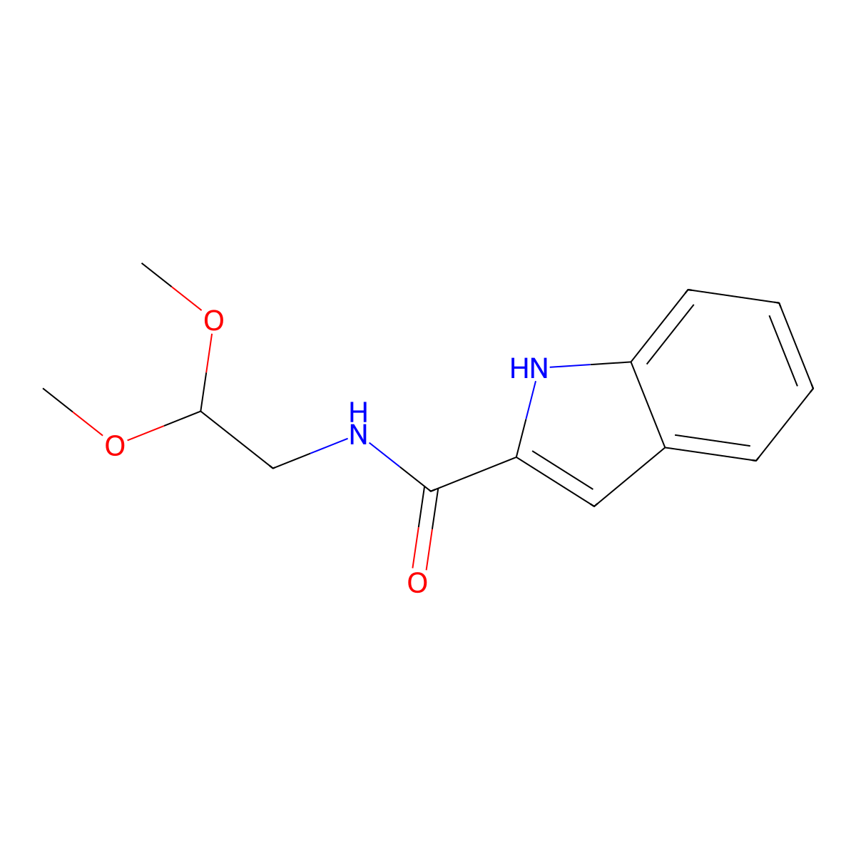N-(2,2-dimethoxyethyl)-1H-indole-2-carboxamide molecular structure, CAS 325149-39-1