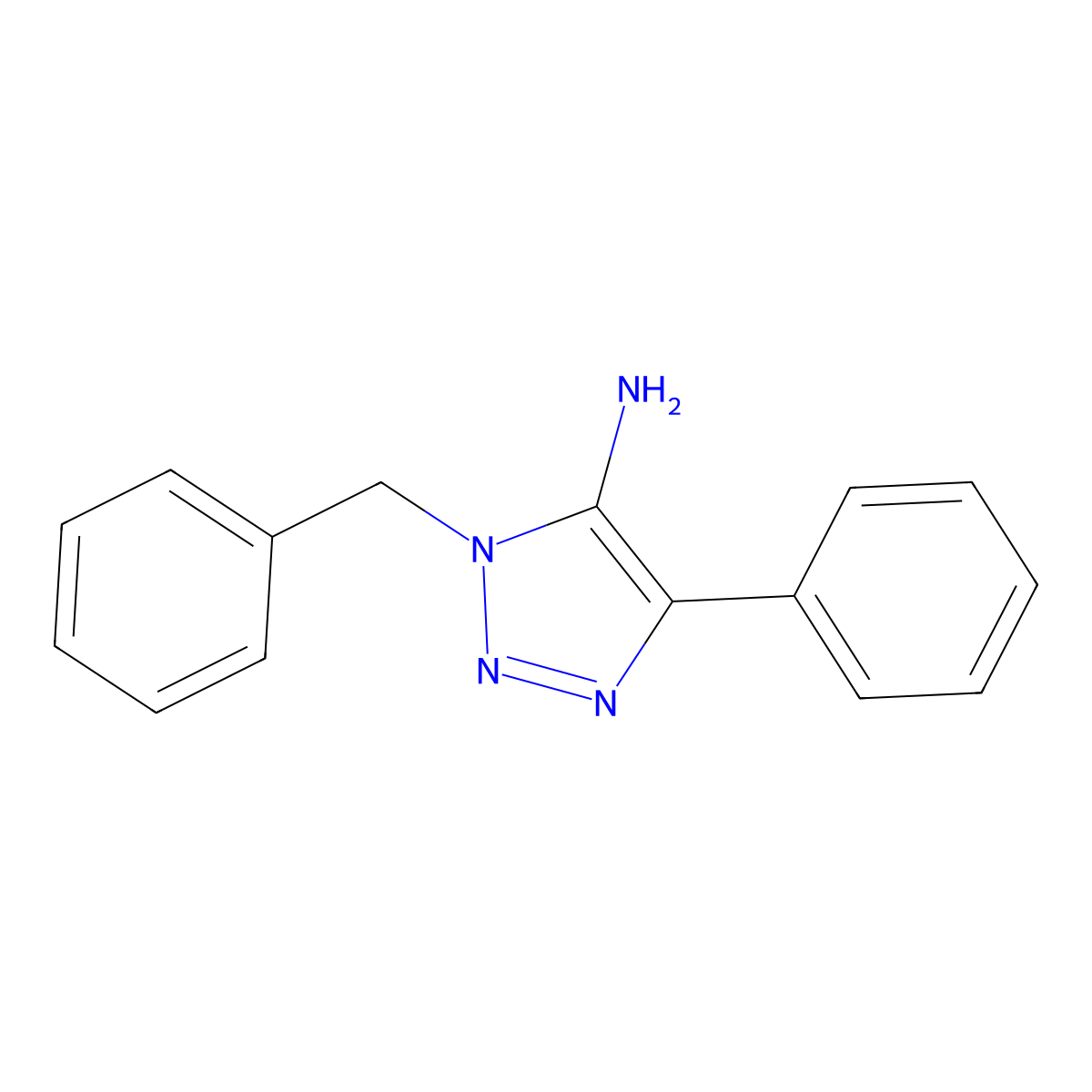 1-Benzyl-4-phenyl-1H-1,2,3-triazol-5-amine molecular structure, CAS 32515-07-4