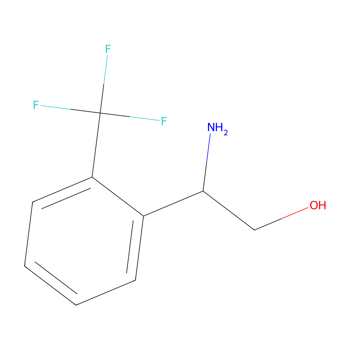 2-Amino-2-[2-(trifluoromethyl)phenyl]ethan-1-ol molecular structure, CAS 325153-01-3