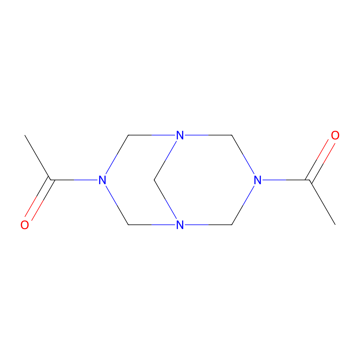 3,7-Diacetyl-1,3,5,7-tetraazabicyclo(3.3.1)nonane molecular structure, CAS 32516-05-5