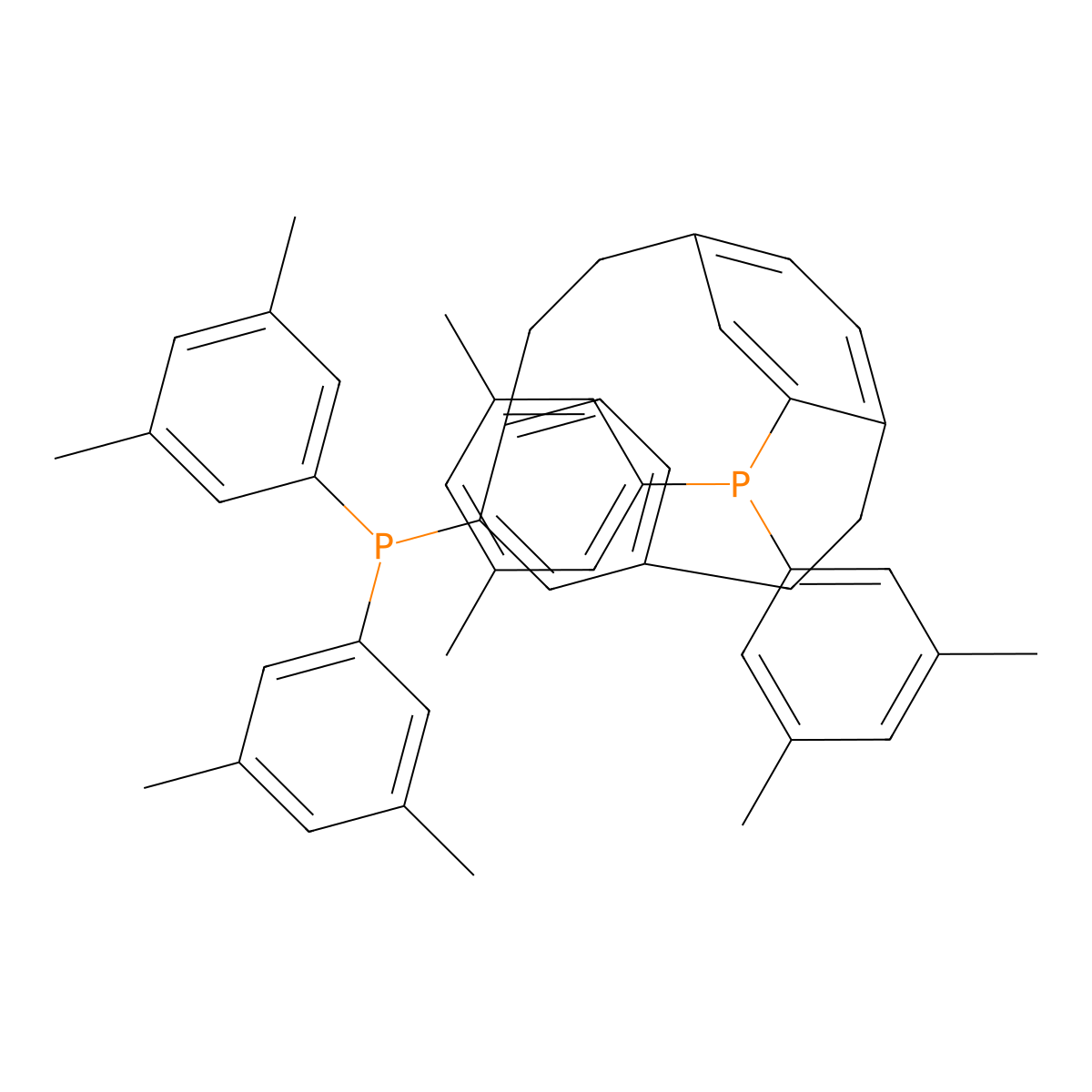 (S)-(+)-4,12-Bis(di(3,5-xylyl)phosphino)-[2.2]-paracyclophane , (S)-xylyl-Phanephos molecular structure, CAS 325168-88-5