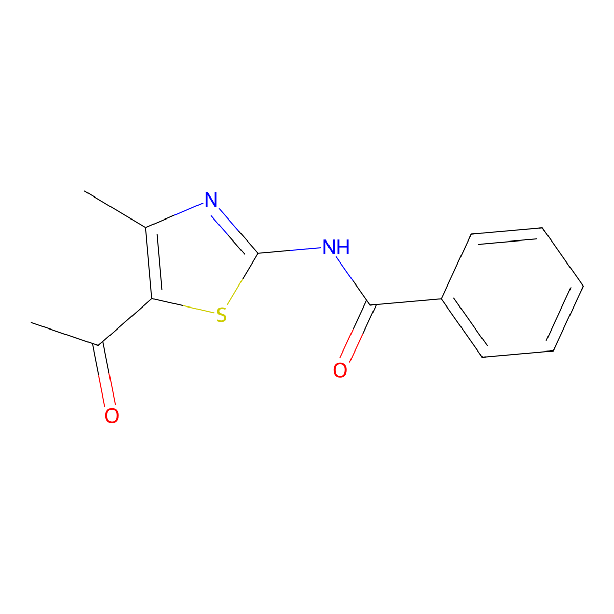 N-(5-acetyl-4-methylthiazol-2-yl)benzamide molecular structure, CAS 32519-69-0