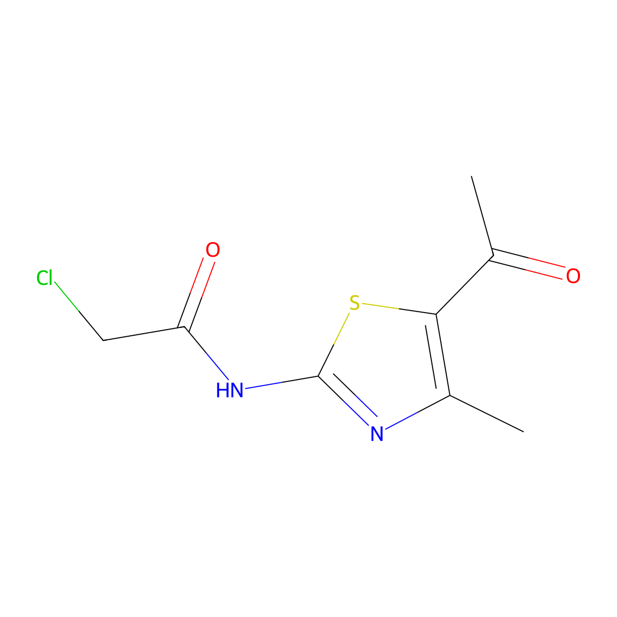 N-(5-acetyl-4-methyl-1,3-thiazol-2-yl)-2-chloroacetamide molecular structure, CAS 32519-70-3