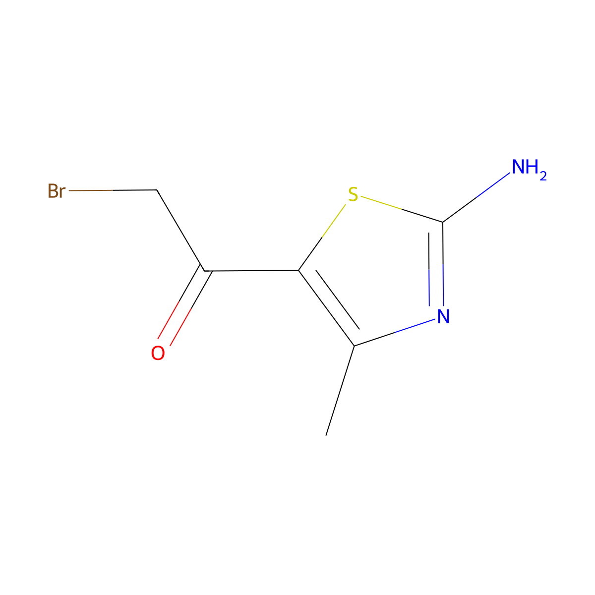 1-(2-Amino-4-methylthiazol-5-YL)-2-bromoethanone molecular structure, CAS 32519-72-5