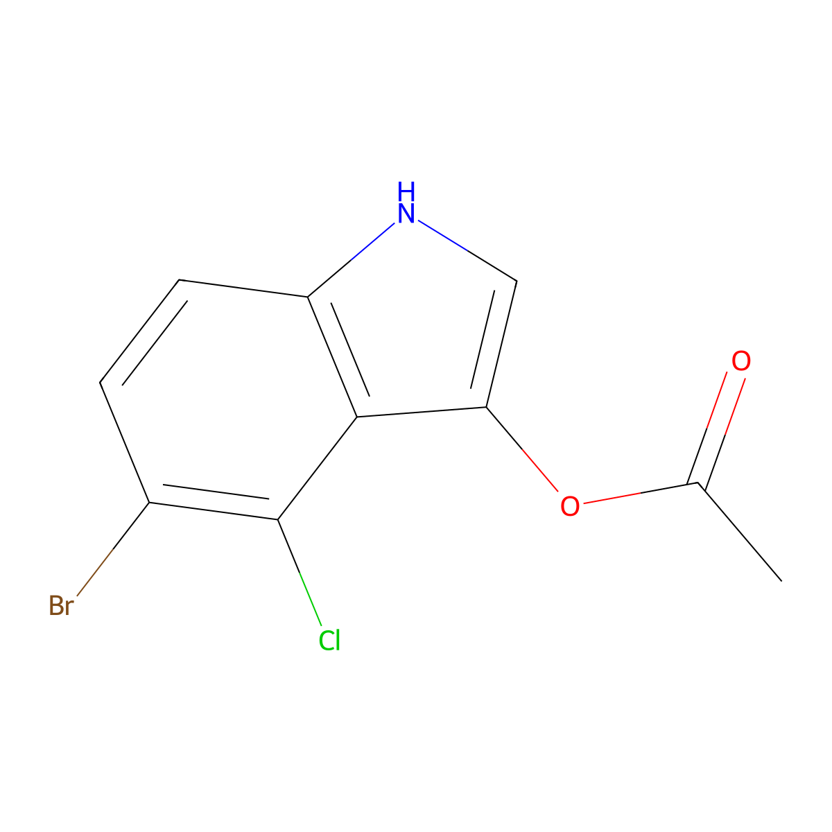 5-Bromo-4-chloro-3-indolyl acetate molecular structure, CAS 3252-36-6