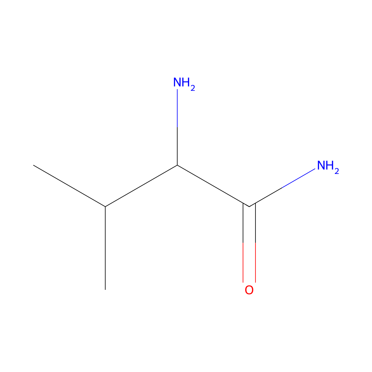 (R)-2-amino-3-methylbutanamide molecular structure, CAS 32526-16-2