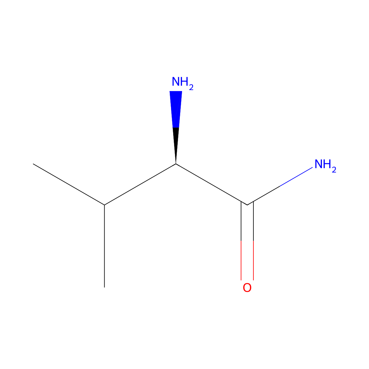 (R)-2-amino-3-methylbutanamide molecular structure, CAS 32526-16-2