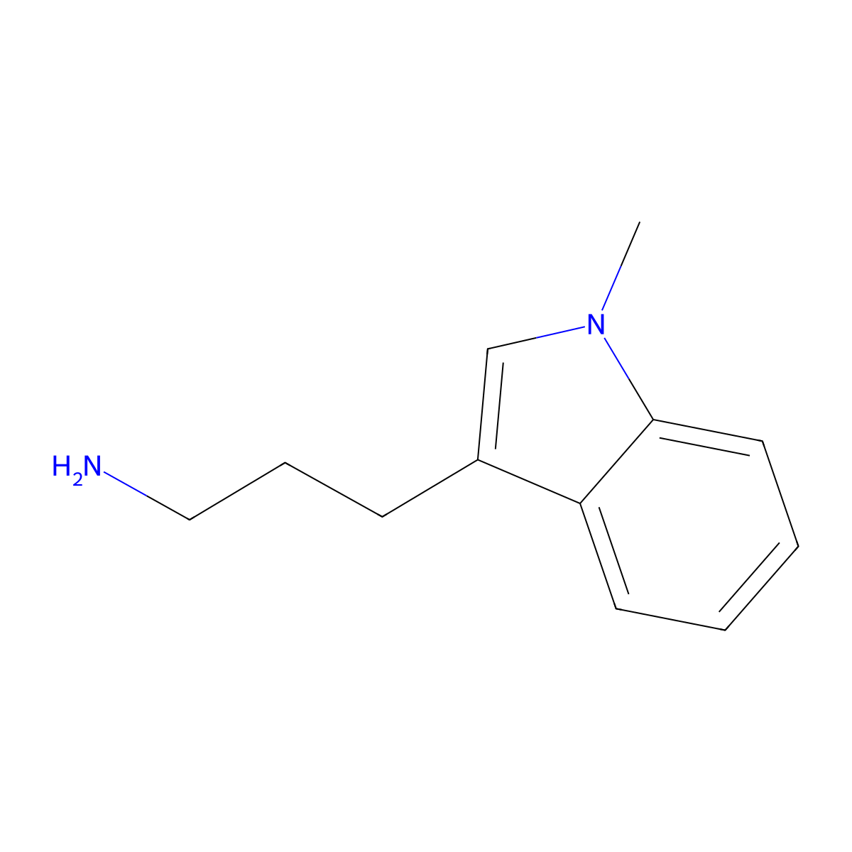 3-(1-methyl-1H-indol-3-yl)propan-1-amine molecular structure, CAS 32529-03-6