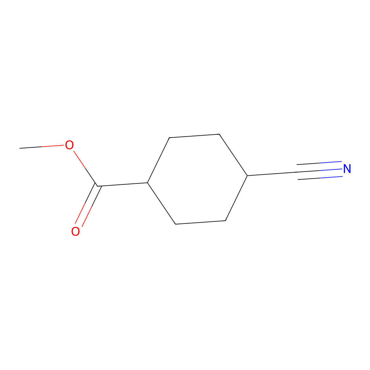 Methyl 4-cyanocyclohexanecarboxylate molecular structure, CAS 32529-82-1