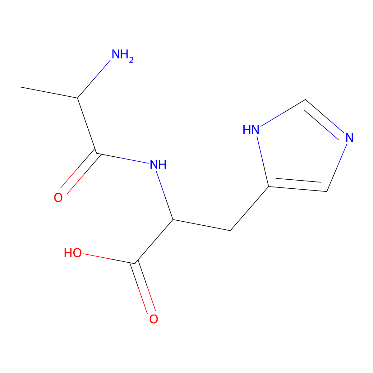 Ala-His molecular structure, CAS 3253-17-6