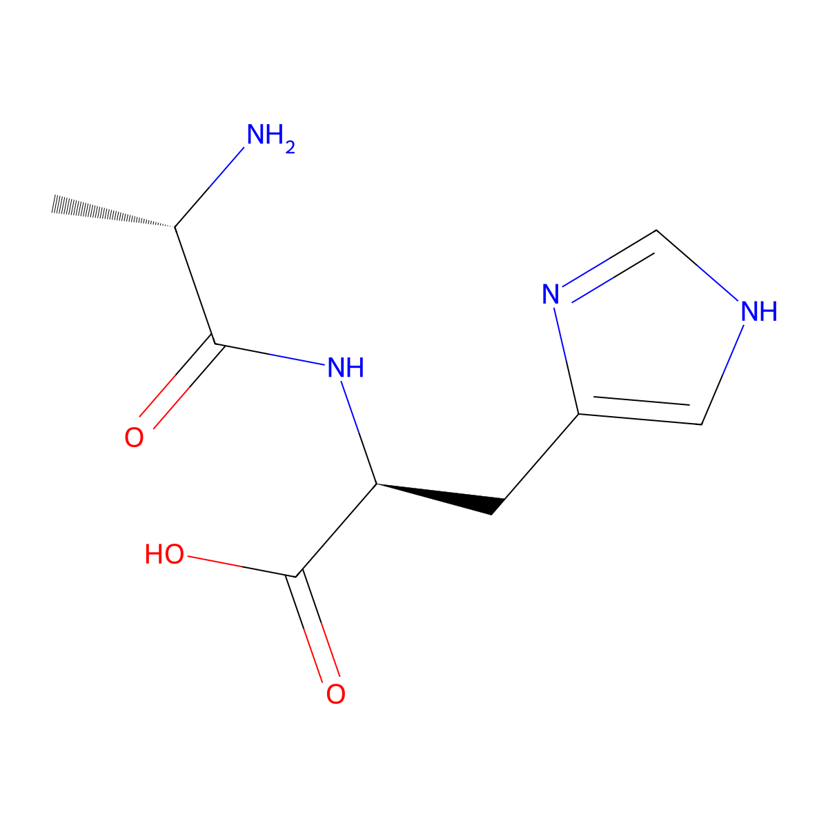 Ala-His molecular structure, CAS 3253-17-6
