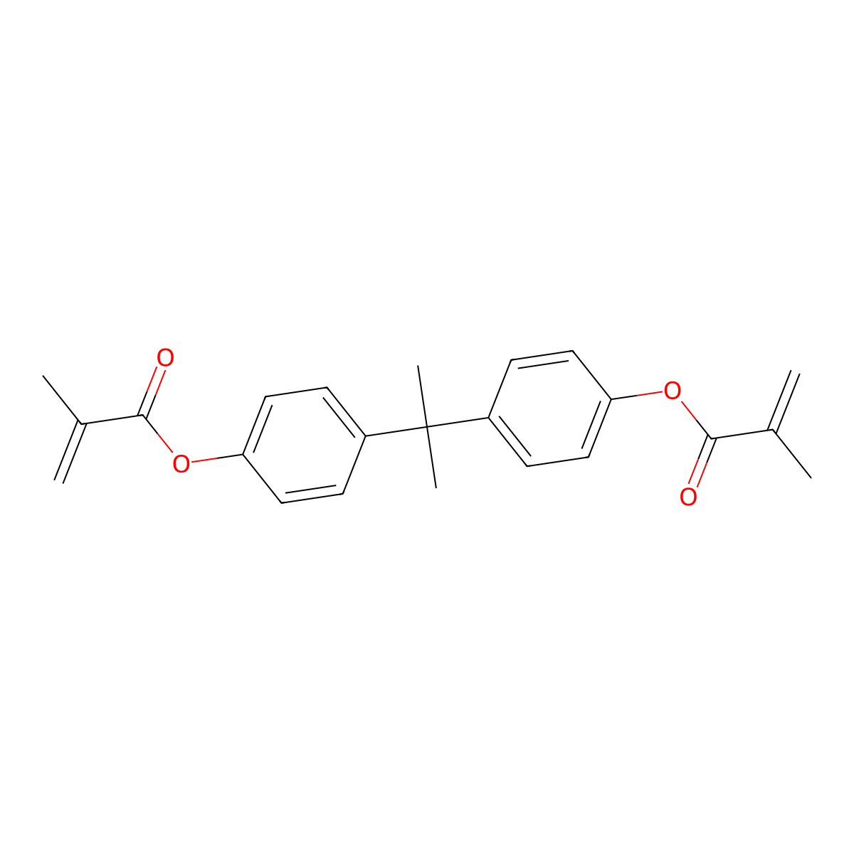 bisphenol A dimethacrylate molecular structure, CAS 3253-39-2