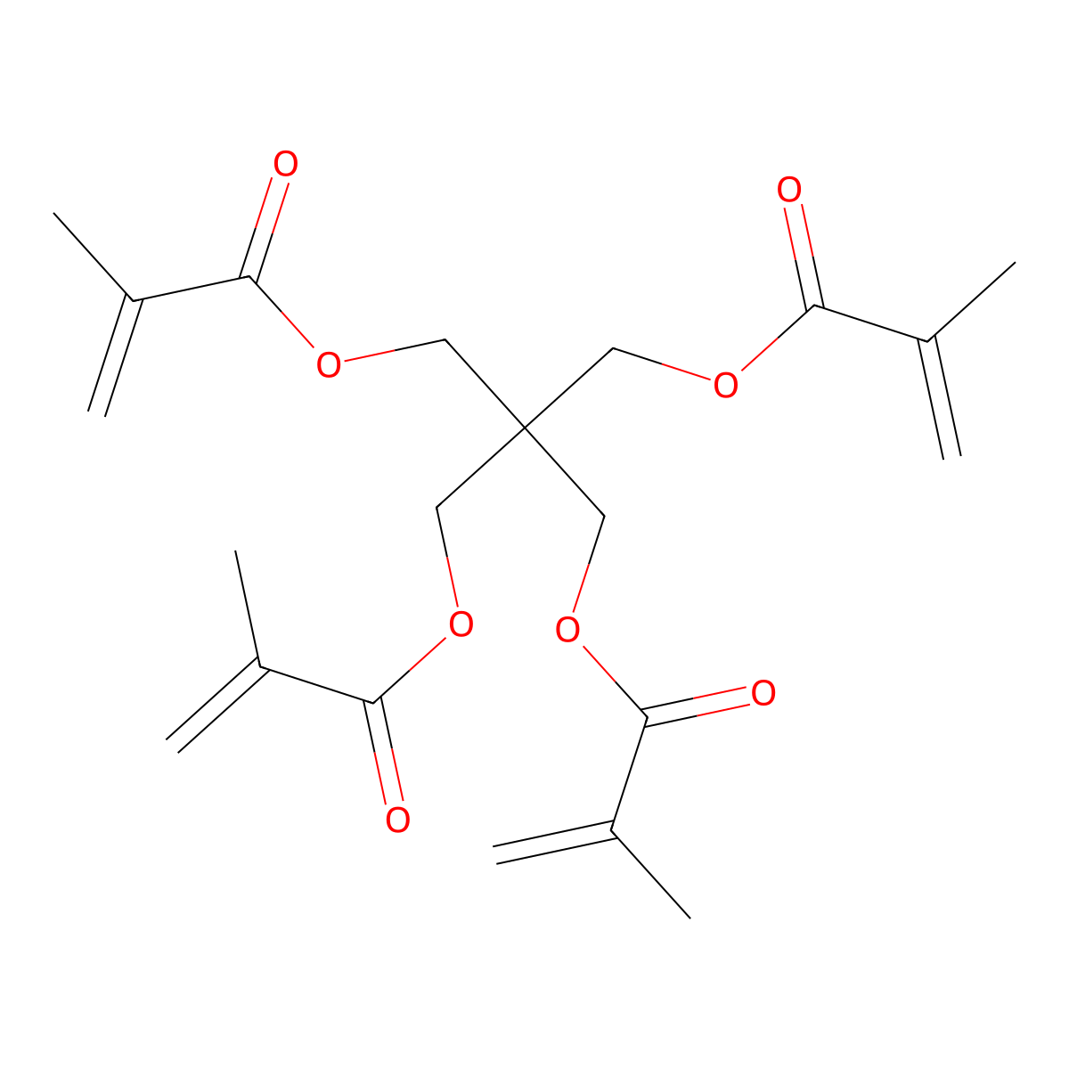 Pentaerythritol tetramethacrylate molecular structure, CAS 3253-41-6