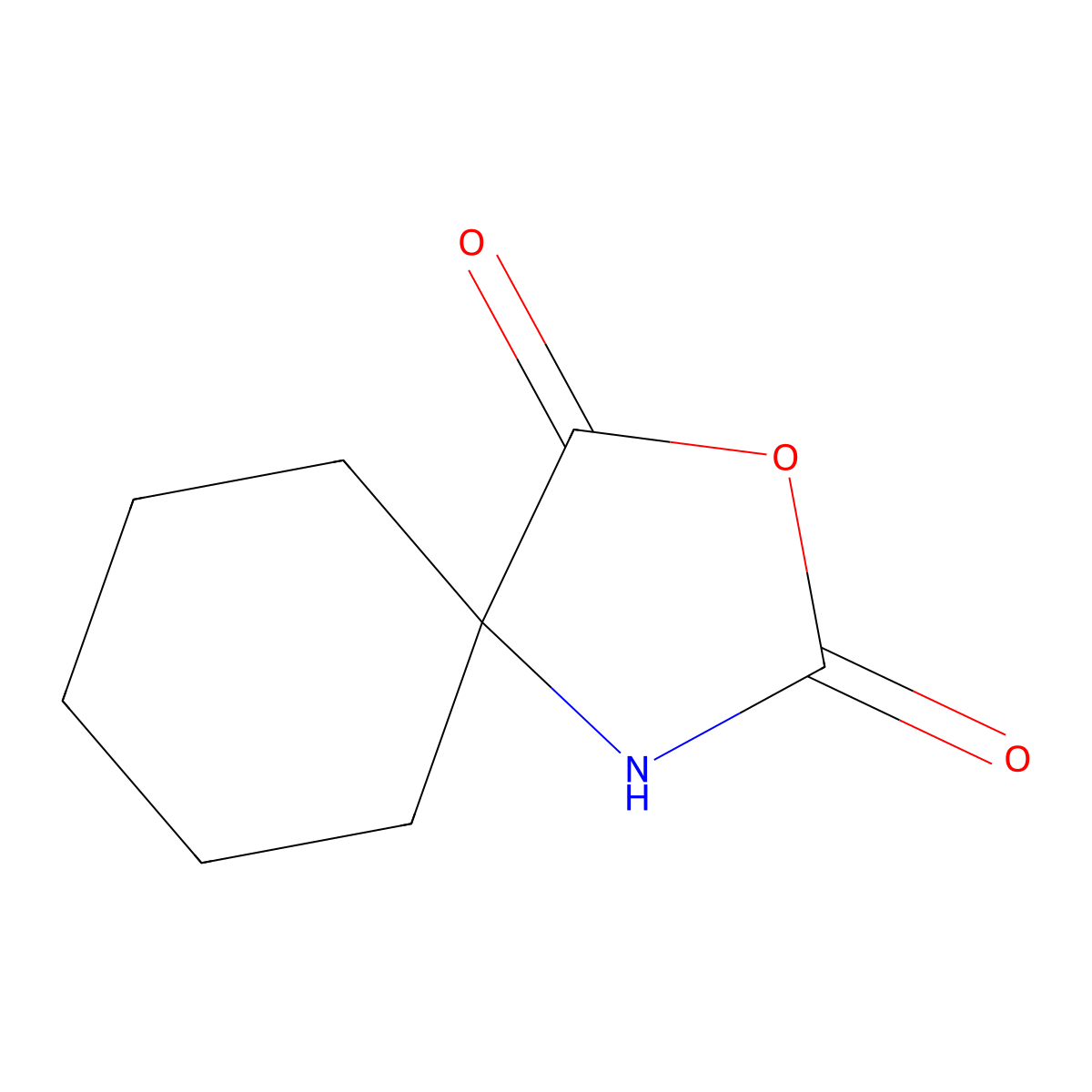 3-Oxa-1-azaspiro(4.5)decane-2,4-dione molecular structure, CAS 3253-43-8