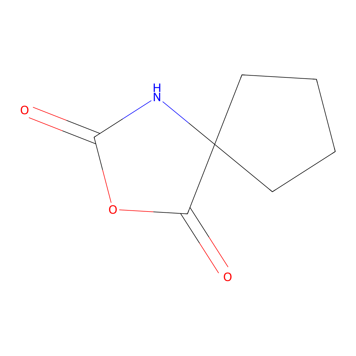 3-Oxa-1-azaspiro(4.4)nonane-2,4-dione molecular structure, CAS 3253-44-9
