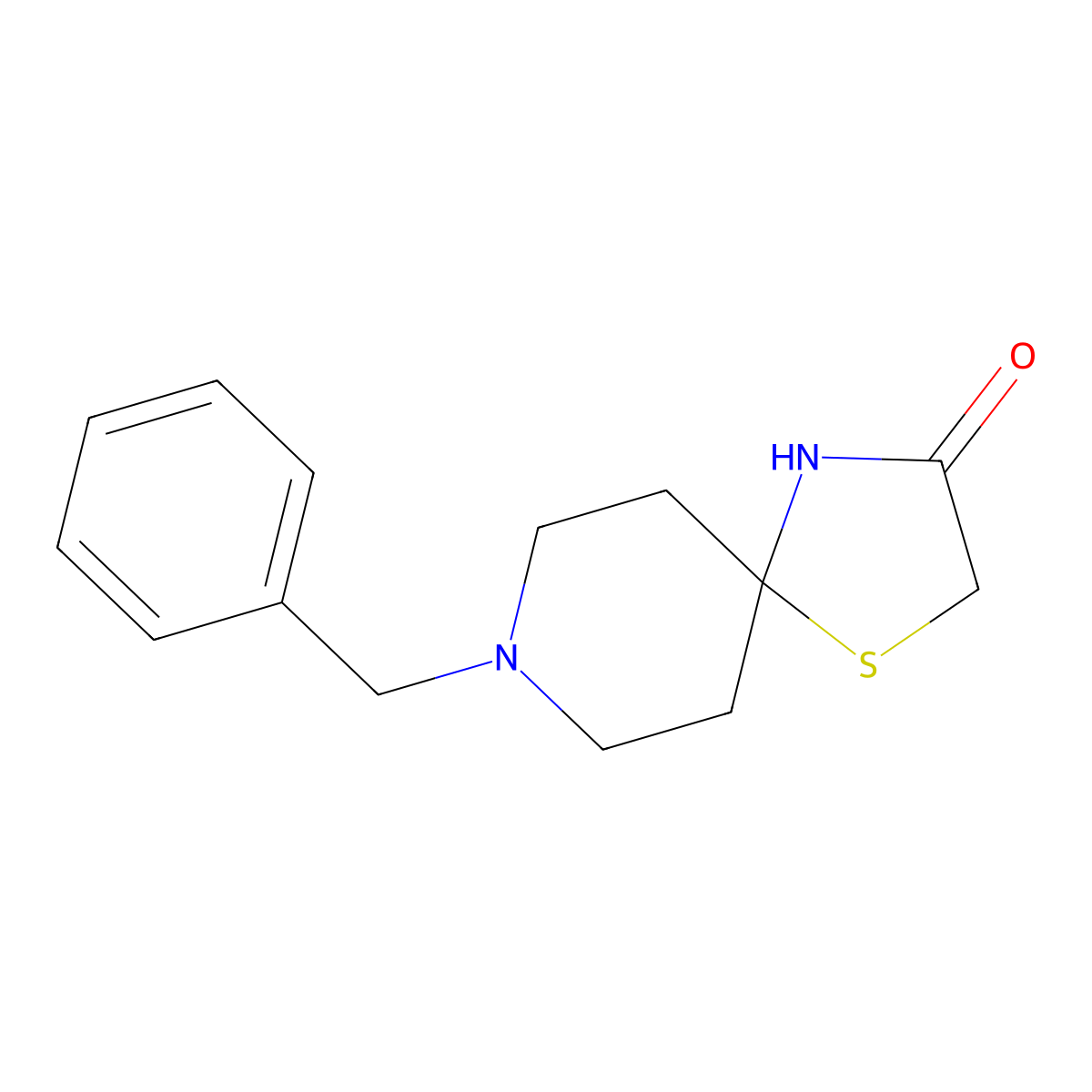 8-Benzyl-1-thia-4,8-diazaspiro[4.5]decan-3-one molecular structure, CAS 32533-11-2